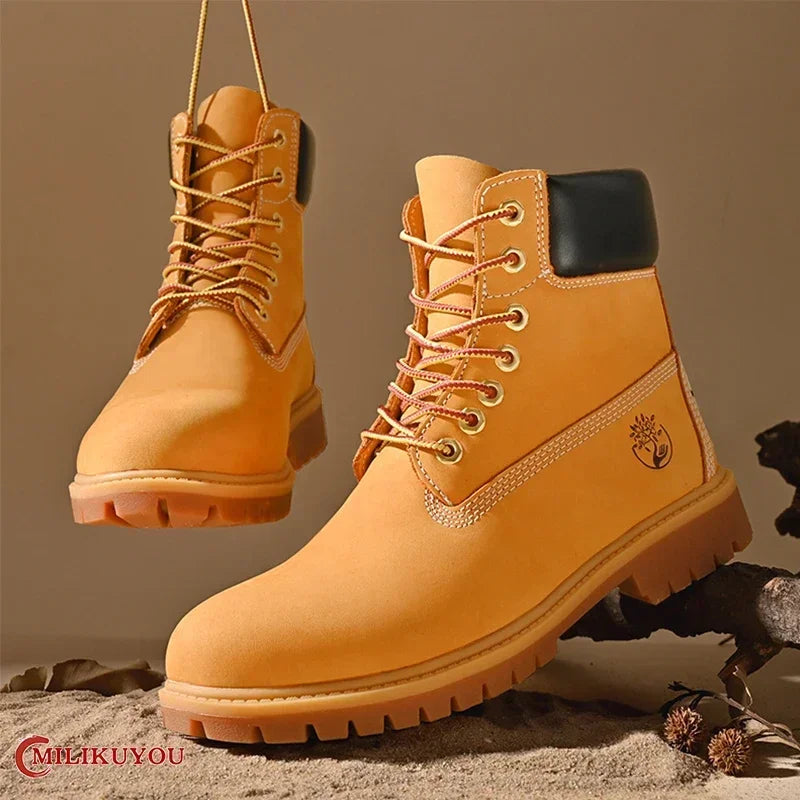 High-Quality Men’s & Women’s Lace-Up Leather High Top Boots
